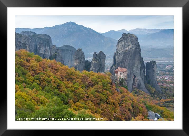 Monasteries with autumn colours Framed Mounted Print by Madhurima Ranu