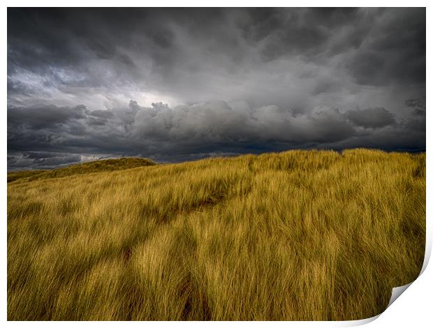 Storm Clouds over the Sand Dunes at Aberffraw Print by Colin Allen
