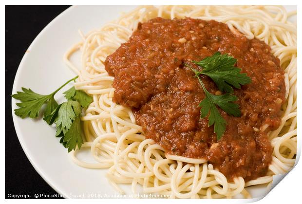 A plate of Spaghetti Print by PhotoStock Israel