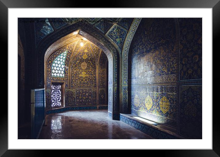 Mysterious Corridor in Persian Mosque Framed Mounted Print by Alexandre Rotenberg