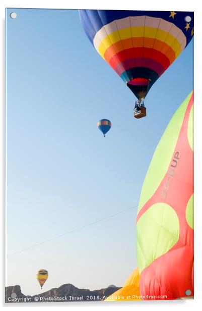 Hot Air Balloon show  Acrylic by PhotoStock Israel