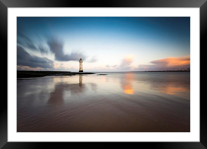 New Brighton lighthouse at sunrise Framed Mounted Print by Lukasz Lukomski
