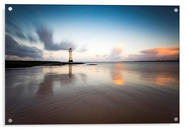 New Brighton lighthouse at sunrise Acrylic by Lukasz Lukomski
