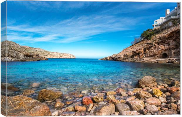 Cala Carbó on the beautiful island of Mallorca Canvas Print by Perry Johnson