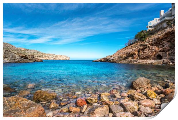 Cala Carbó on the beautiful island of Mallorca Print by Perry Johnson