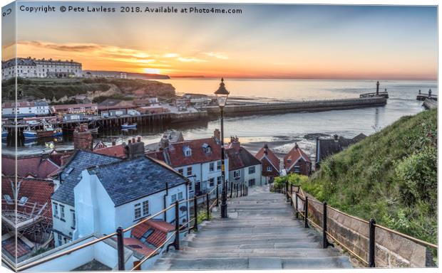 Whitby the 199 Steps Canvas Print by Pete Lawless