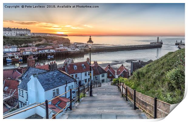 Whitby the 199 Steps Print by Pete Lawless