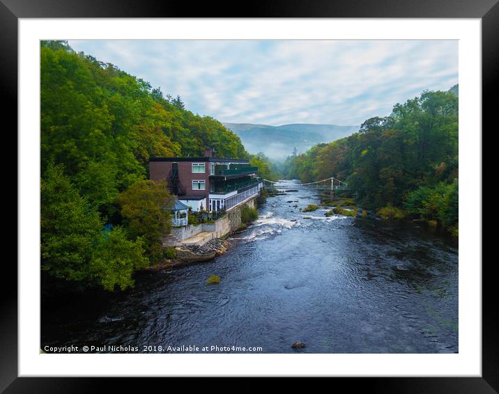 Chainbridge over the River Dee Framed Mounted Print by Paul Nicholas