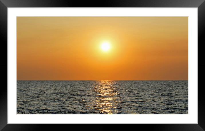 Sunset at Makrades on Corfu Island, Greece Framed Mounted Print by Penny Martin