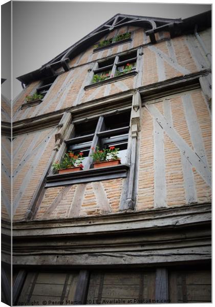 Medieval House in ‎⁨Chinon⁩, ⁨France⁩ Canvas Print by Penny Martin