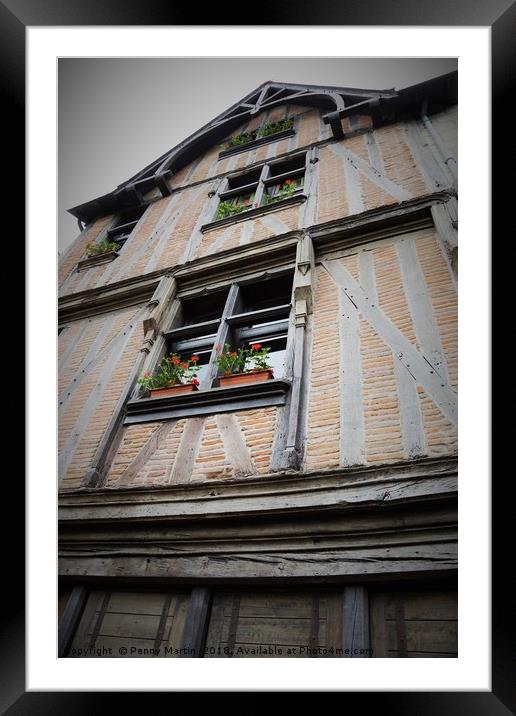 Medieval House in ‎⁨Chinon⁩, ⁨France⁩ Framed Mounted Print by Penny Martin