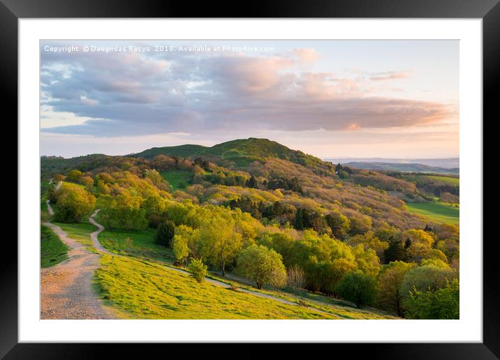 Herefordshire Beacon at the golden evening hour Framed Mounted Print by Daugirdas Racys