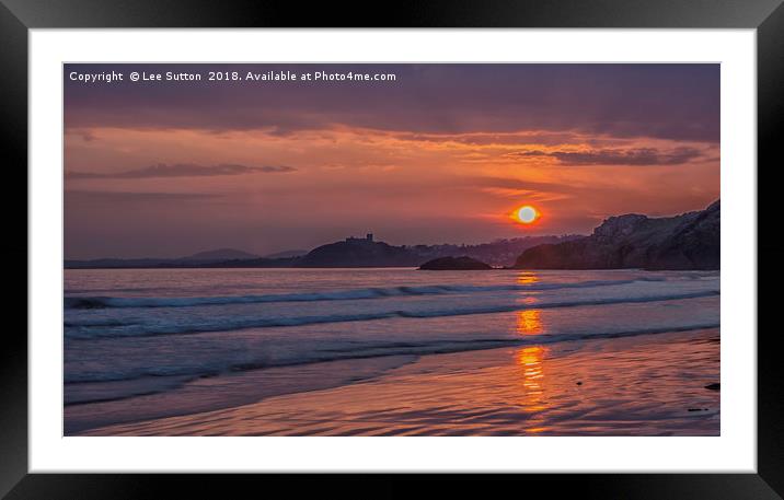 Criccieth Castle Sunset Framed Mounted Print by Lee Sutton