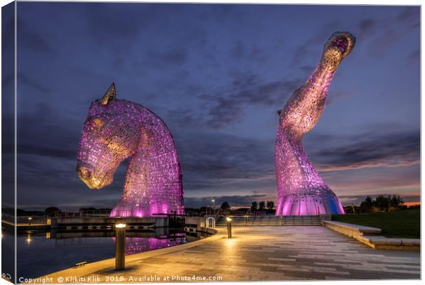 The Kelpies Canvas Print by Angela H