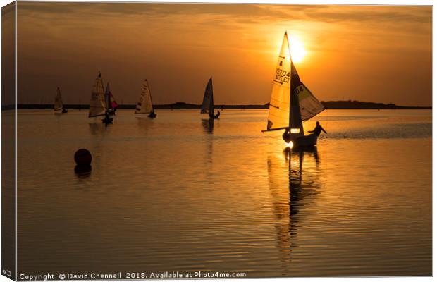 Sunset Sailing  Canvas Print by David Chennell