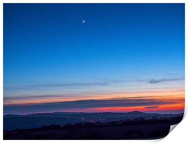 Preseli Hills Sunset, Pembrokeshire, Wales, UK Print by Mark Llewellyn