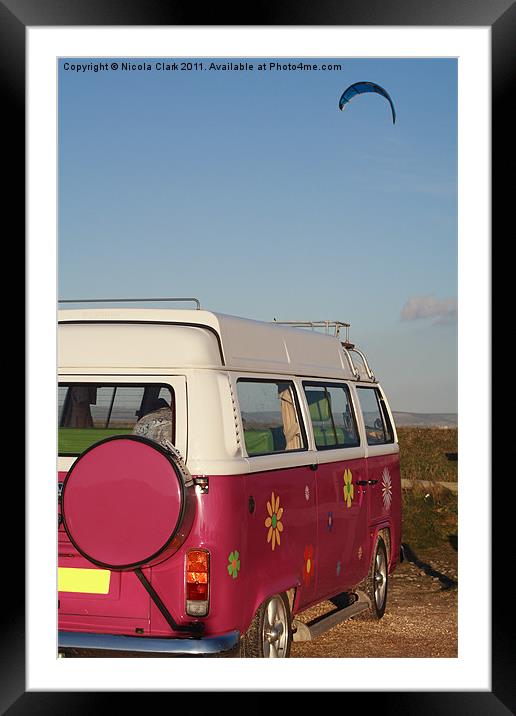 VW Campervan Framed Mounted Print by Nicola Clark