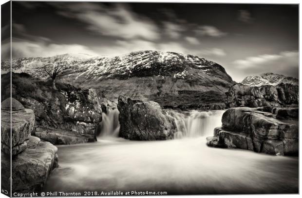 Waterfall on the River Etive, No. 2. Canvas Print by Phill Thornton