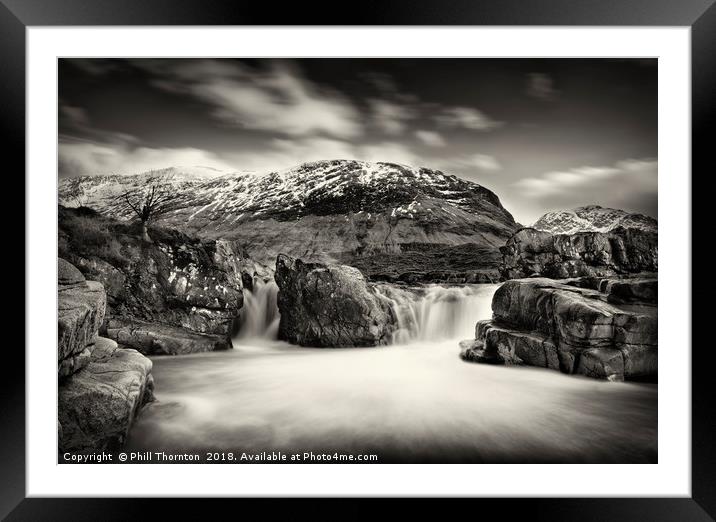 Waterfall on the River Etive, No. 2. Framed Mounted Print by Phill Thornton