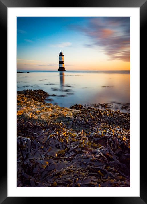 Sunrise at Penmon lighthouse Framed Mounted Print by Lukasz Lukomski