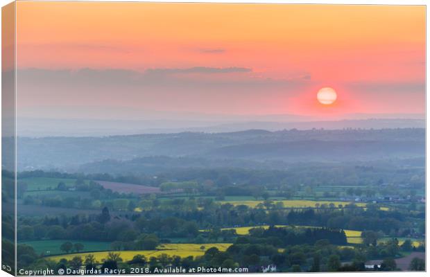 Herefordshire sunset Canvas Print by Daugirdas Racys