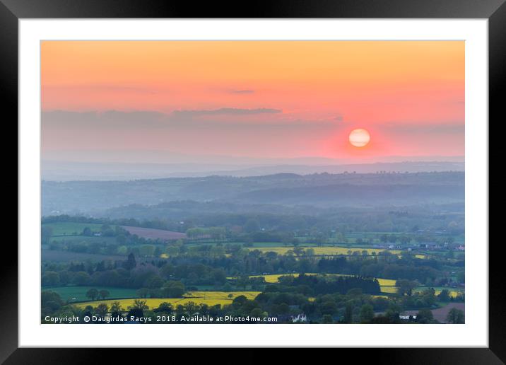 Herefordshire sunset Framed Mounted Print by Daugirdas Racys