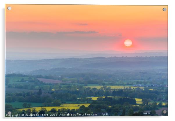 Herefordshire sunset Acrylic by Daugirdas Racys