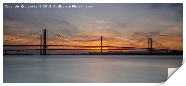 Road Bridges at Sunset  Print by bryan hynd