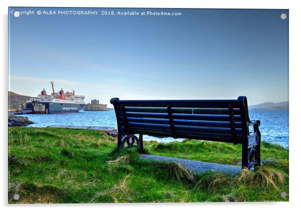 Castlebay Harbour, Isle of Barra, Outer Hebrides. Acrylic by ALBA PHOTOGRAPHY