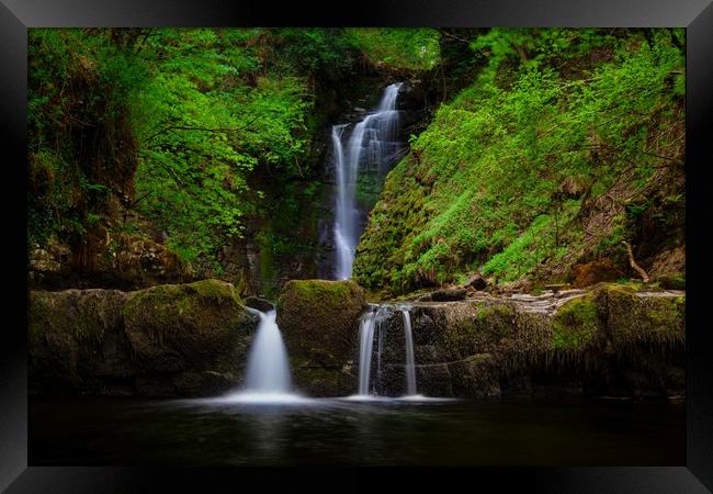 Sgwd Einion Gam waterfall Framed Print by Leighton Collins