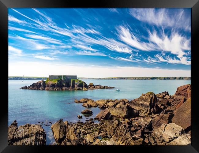 Thorn Island, Angle Pembrokeshire. Framed Print by Colin Allen