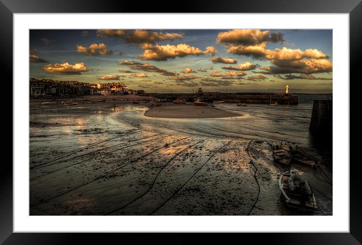 Beach & Harbour at St Ives Framed Mounted Print by Rob Hawkins