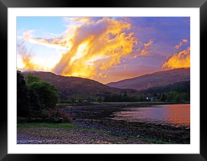    Loch a Choire sunset                            Framed Mounted Print by Anthony Kellaway