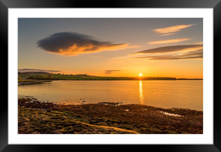 Photos of Northumberland - Budle Bay Sunset Framed Mounted Print by Naylor's Photography