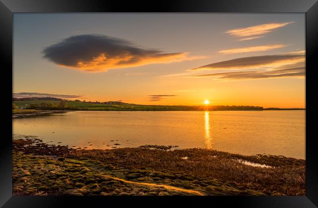 Photos of Northumberland - Budle Bay Sunset Framed Print by Naylor's Photography