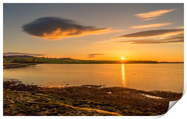 Photos of Northumberland - Budle Bay Sunset Print by Naylor's Photography