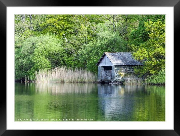 The Boathouse Rydal Water Lake District Framed Mounted Print by Nick Jenkins