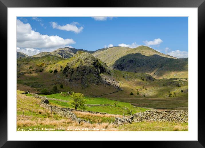 Fells Below Coniston Old Man Lake District Cumbria Framed Mounted Print by Nick Jenkins