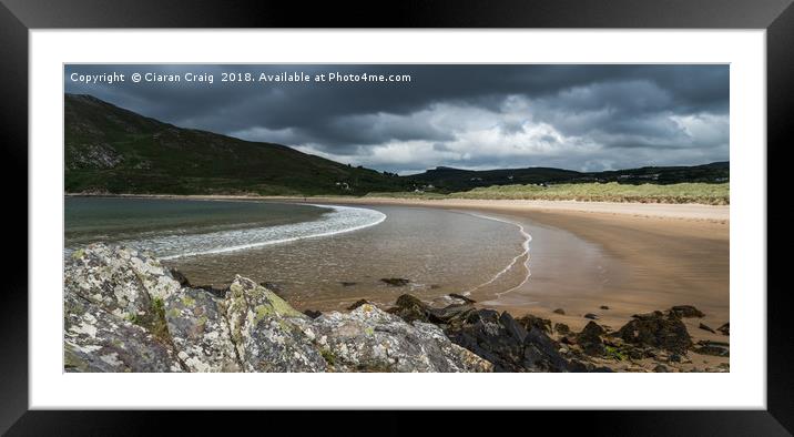 Cloudy day at the beach  Framed Mounted Print by Ciaran Craig