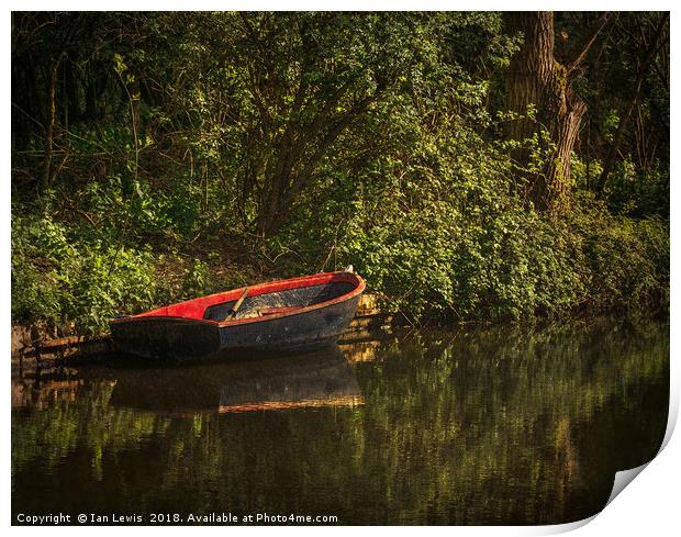 Dinghy On The Oxford Canal Print by Ian Lewis