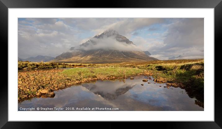 Buachaille Etive Mor Reflections Framed Mounted Print by Stephen Taylor