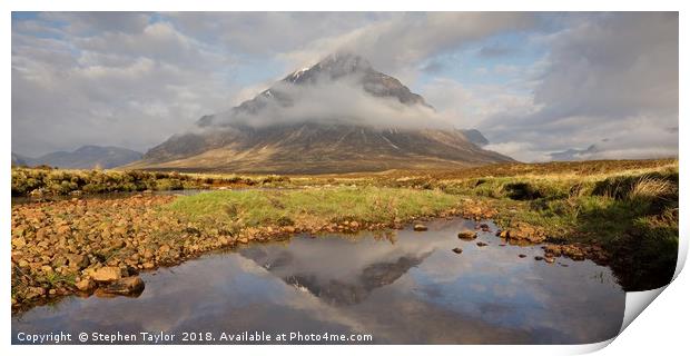 Buachaille Etive Mor Reflections Print by Stephen Taylor