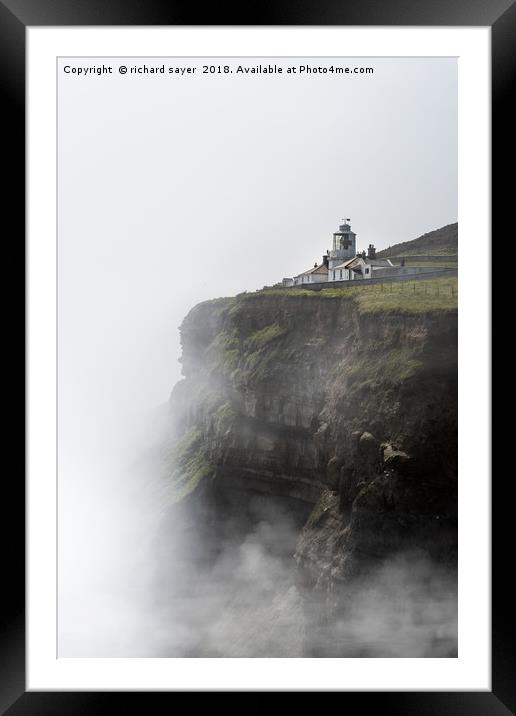 Beacon in the Mist Framed Mounted Print by richard sayer