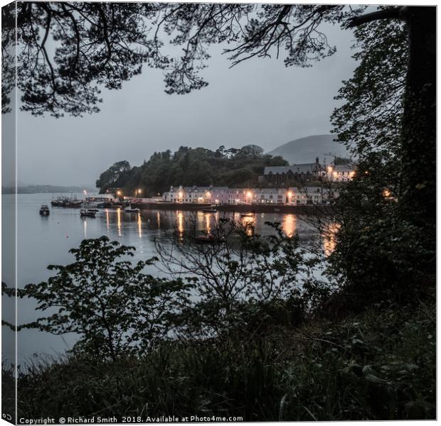 At 22:10hrs a drizzly evening across Loch Portree Canvas Print by Richard Smith