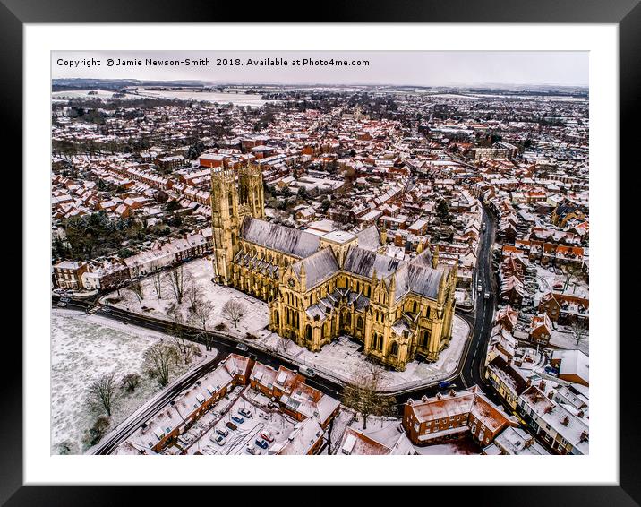 Beverley Minster in the Snow Framed Mounted Print by Jamie Newson-Smith