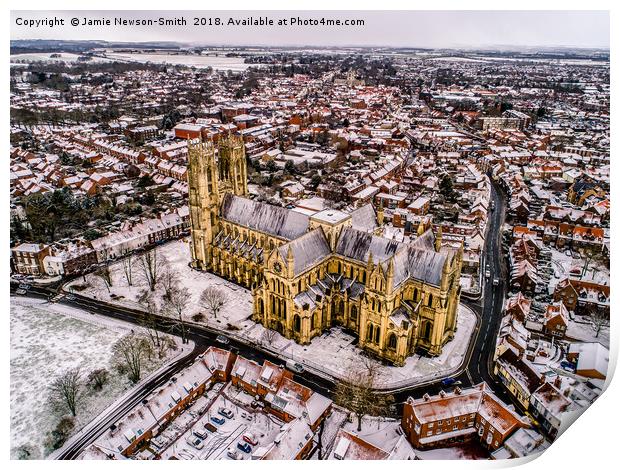 Beverley Minster in the Snow Print by Jamie Newson-Smith