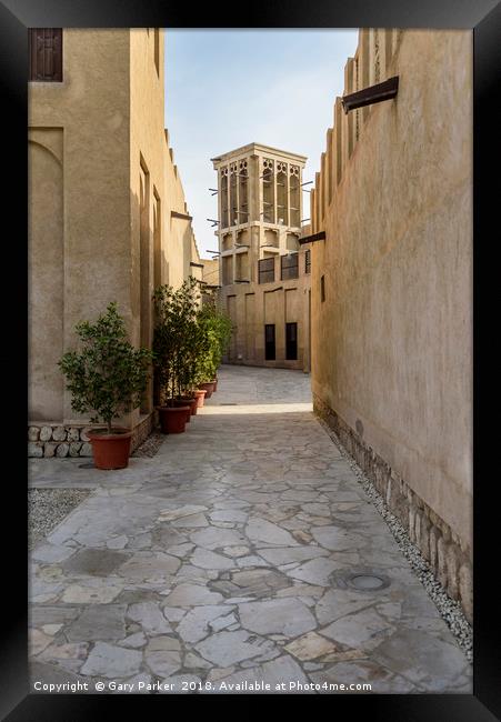 Windtower in old Dubai Framed Print by Gary Parker