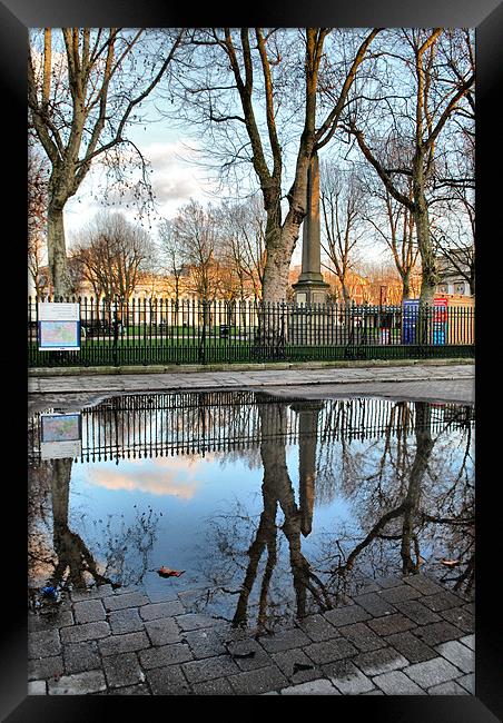 Obelisk Reflections Framed Print by Karen Martin