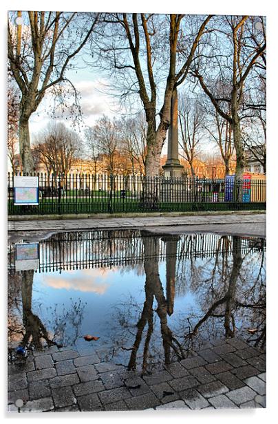 Obelisk Reflections Acrylic by Karen Martin