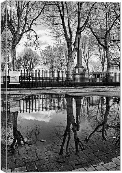 Reflections in a Puddle Canvas Print by Karen Martin